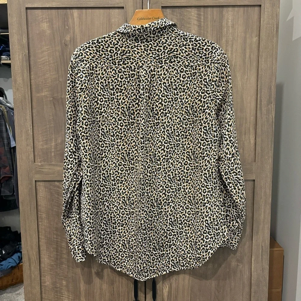 J Crew Size 8 Silk Button Shirt Cheetah Print Top